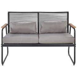 Zestaw ogrodowy ze stolikiem dla 4 osób POMONTE Metal Czarny