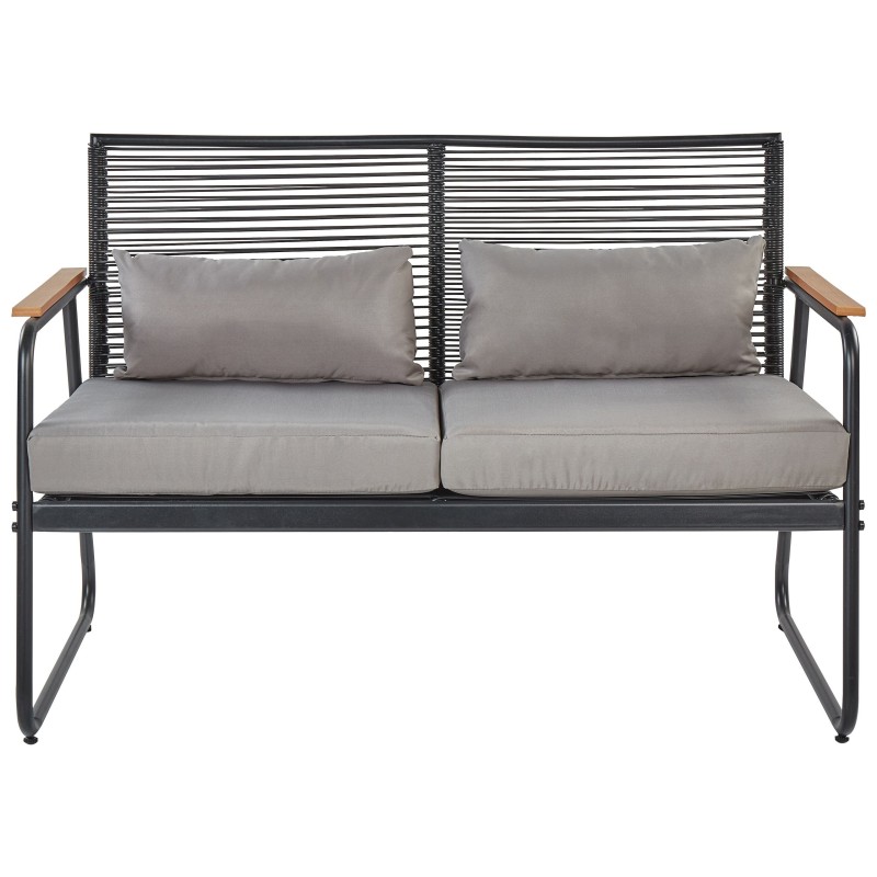 Zestaw ogrodowy ze stolikiem dla 4 osób POMONTE Metal Czarny