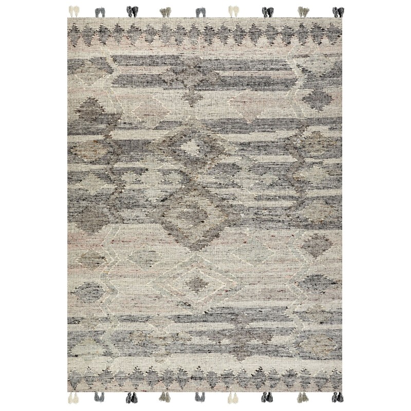 Dywan wełniany kilim 160 x 230 cm szary ARATASHEN