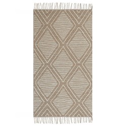 Dywan bawełniany 80 x 150 cm biało-beżowy KACEM