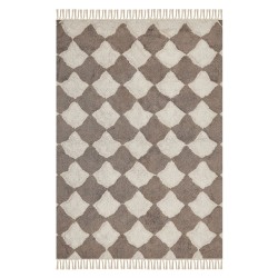 Dywan bawełniany 140 x 200 cm brązowy z beżowym SINOP