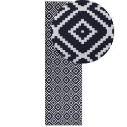 Dywan 60 x 200 cm czarno-biały KARUNGAL