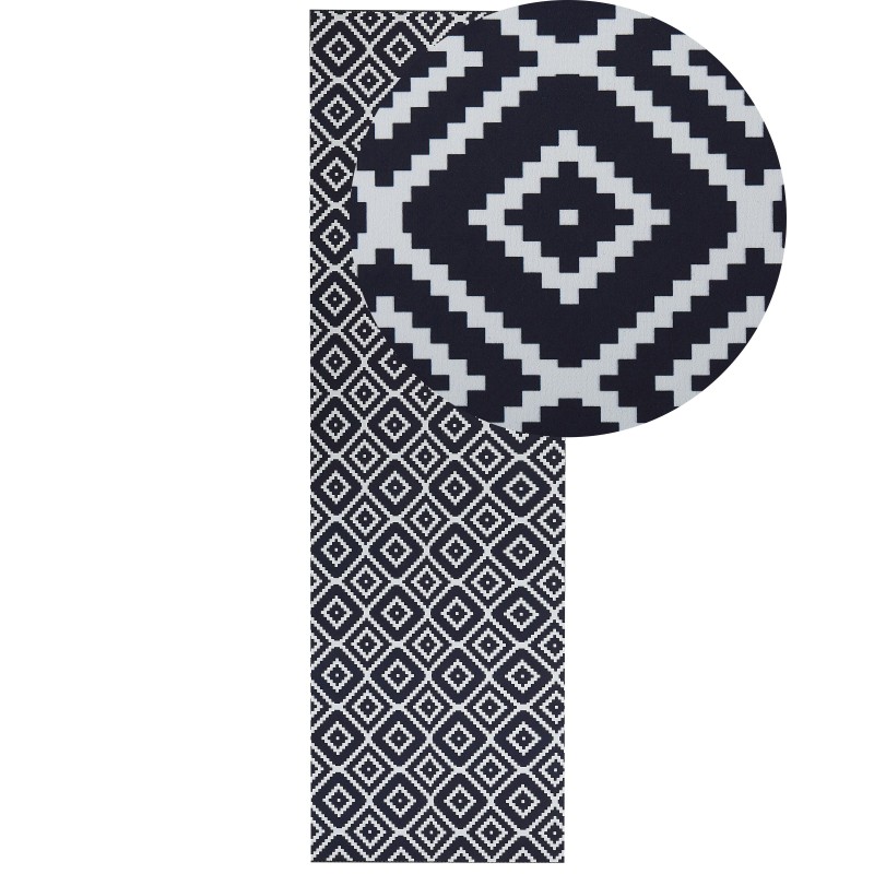 Dywan 60 x 200 cm czarno-biały KARUNGAL