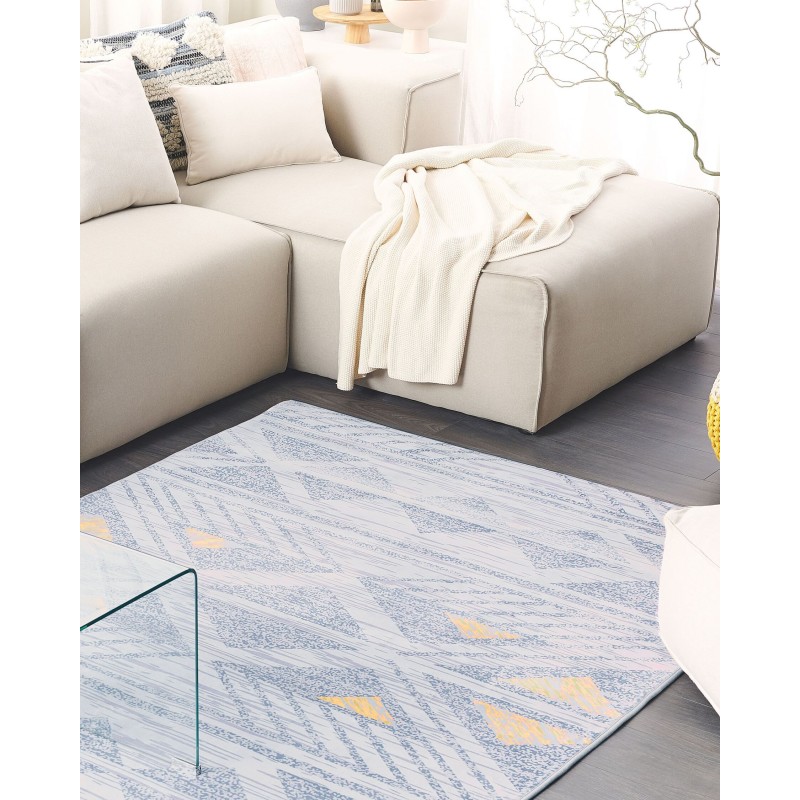 Dywan 140 x 200 cm szaro-żółty KARGI