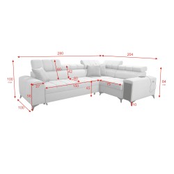 Venna II - Luxury Corner Sofa with Sleeping Function, USB Port and Bar | [Your Company]
