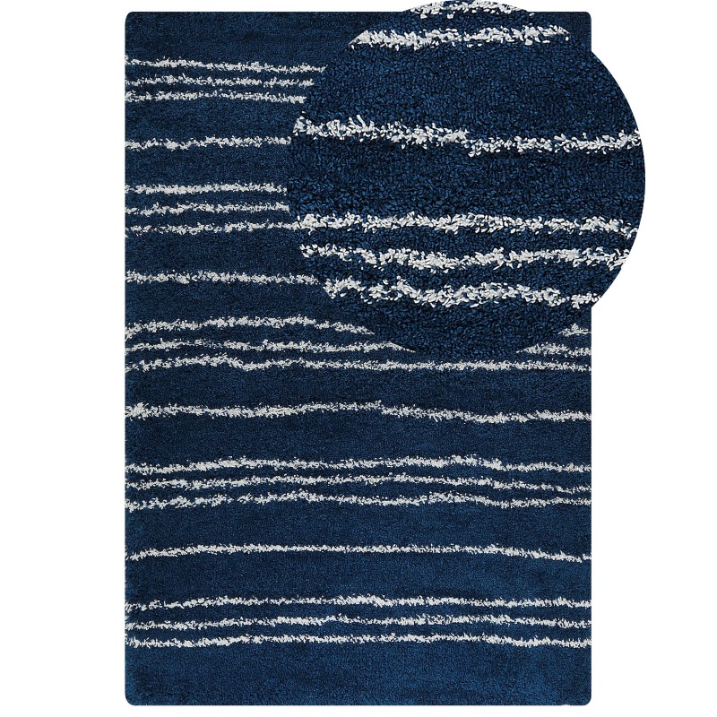 Dywan shaggy 200 x 300 cm niebieski z białym TASHIR