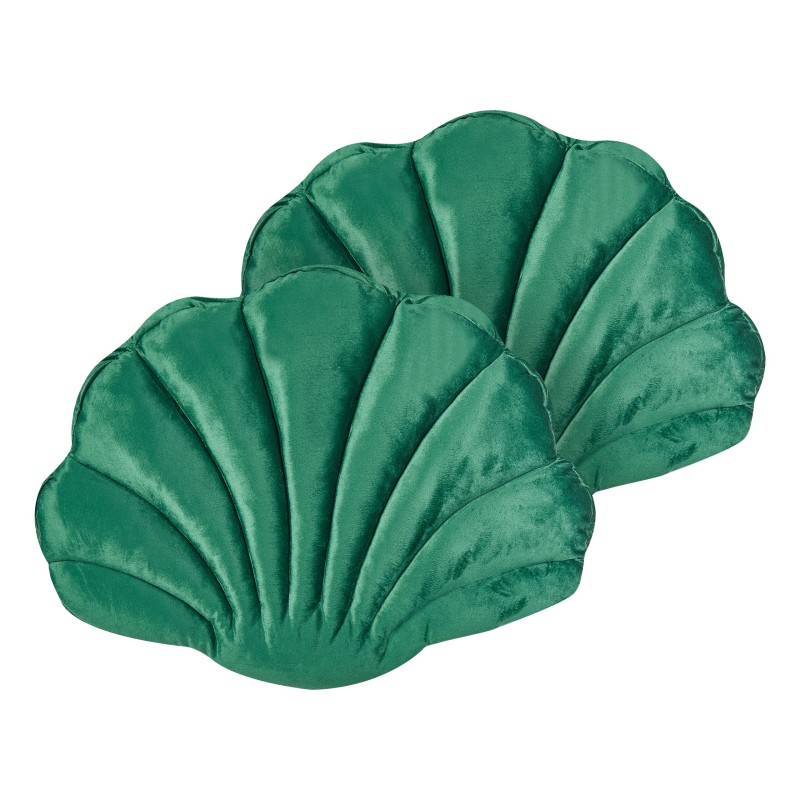 Zestaw 2 poduszek dekoracyjnych CONSOLIDA Welur 47 x 35 cm Szmaragdowy Jednolity