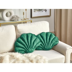 Zestaw 2 poduszek dekoracyjnych CONSOLIDA Welur 47 x 35 cm Szmaragdowy Jednolity