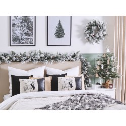 Zestaw 2 poduszek dekoracyjnych SVEN Ekoskóra 30 x 50 cm Czarny Wzór świąteczny