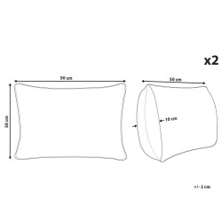 Zestaw 2 poduszek dekoracyjnych SVEN Ekoskóra 30 x 50 cm Czarny Wzór świąteczny