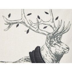 Zestaw 2 poduszek dekoracyjnych SVEN Ekoskóra 30 x 50 cm Czarny Wzór świąteczny