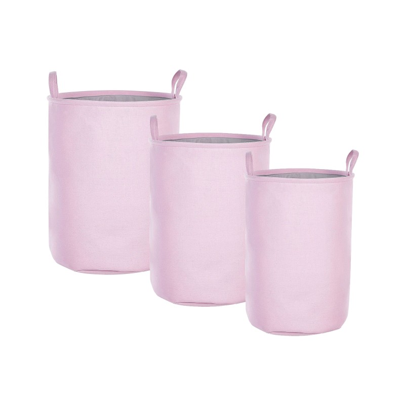 Zestaw 3 koszy tekstylnych różowy ARCHA
