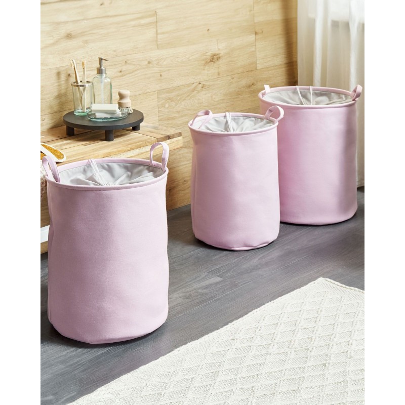 Zestaw 3 koszy tekstylnych różowy ARCHA