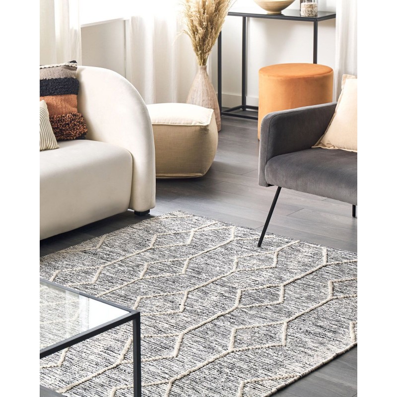 Dywan 140 x 200 cm szaro-beżowy EDREMIT