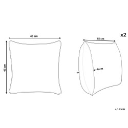 Zestaw 2 poduszek dekoracyjnych PHILODENDRON Welur 45 x 45 cm Szmaragdowy Wzór abstrakcyjny