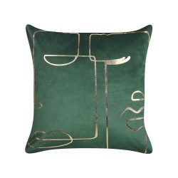 Zestaw 2 poduszek dekoracyjnych PHILODENDRON Welur 45 x 45 cm Szmaragdowy Wzór abstrakcyjny