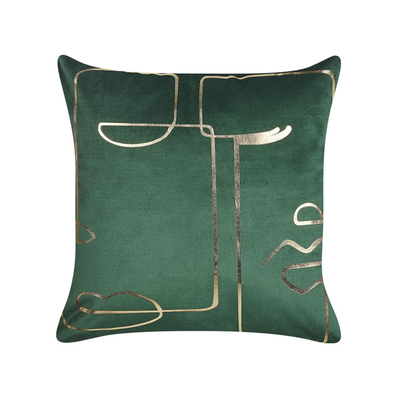 Zestaw 2 poduszek dekoracyjnych PHILODENDRON Welur 45 x 45 cm Szmaragdowy Wzór abstrakcyjny