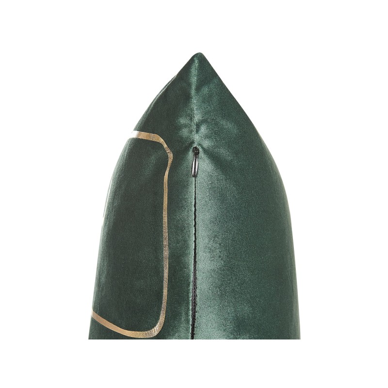 Zestaw 2 poduszek dekoracyjnych PHILODENDRON Welur 45 x 45 cm Szmaragdowy Wzór abstrakcyjny