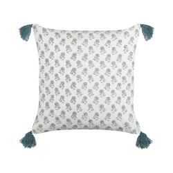 Zestaw 2 poduszek dekoracyjnych CORNUS Bawełna 45 x 45 cm Niebieski Wzór kwiatowy