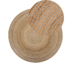 Dywan okrągły z juty ⌀ 140 cm beżowy AKBELEN
