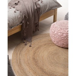 Dywan okrągły z juty ⌀ 140 cm beżowy AKBELEN