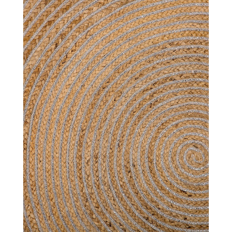 Dywan okrągły z juty ⌀ 140 cm beżowy AKBELEN