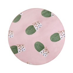 Dywan okrągły w kaktusy ⌀ 120 cm różowy ELDIVAN