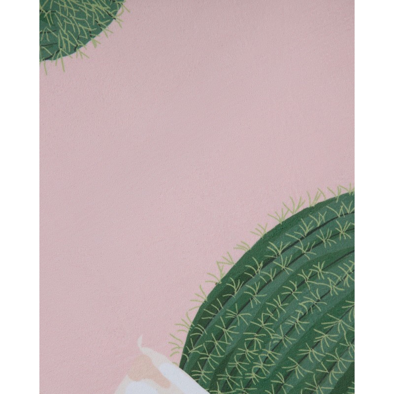 Dywan okrągły w kaktusy ⌀ 120 cm różowy ELDIVAN