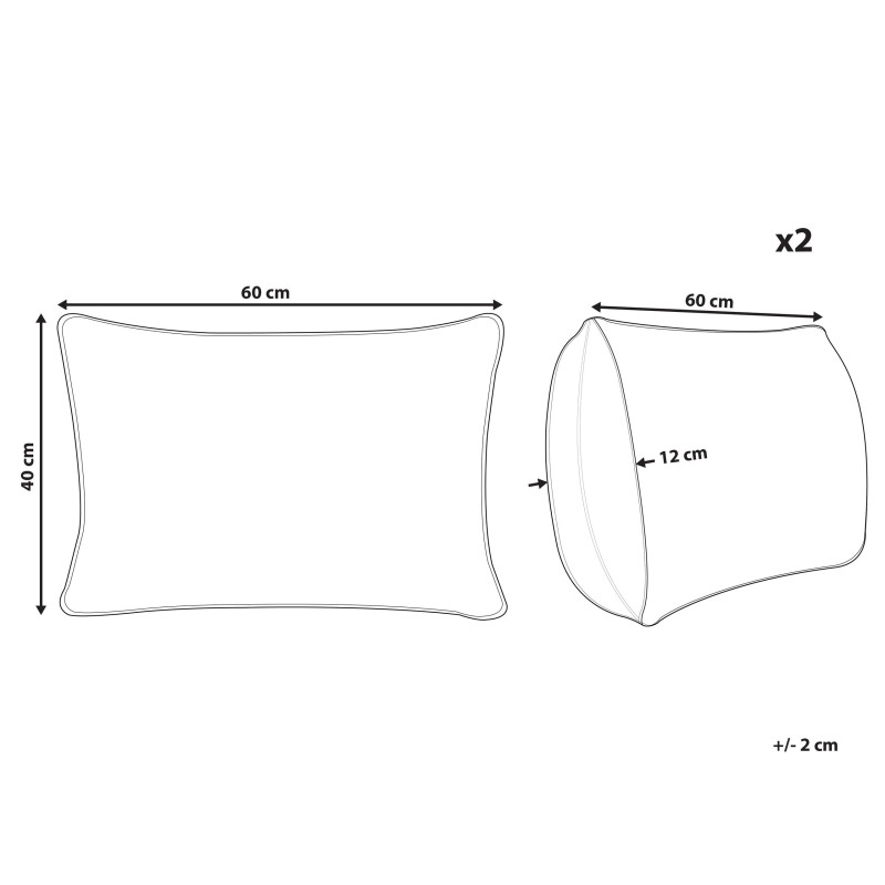 Zestaw 2 poduszek dekoracyjnych AALITA Bawełna 40 x 60 cm Czerwony W paski