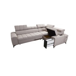 Venna II - Sofá Esquinero de Lujo con Función de Dormir, Puerto USB y Bar | [Twoja Firma]