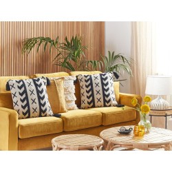 Poduszka dekoracyjna DEADNETTLE Bawełna 45 x 45 cm Beżowy Wzór geometryczny