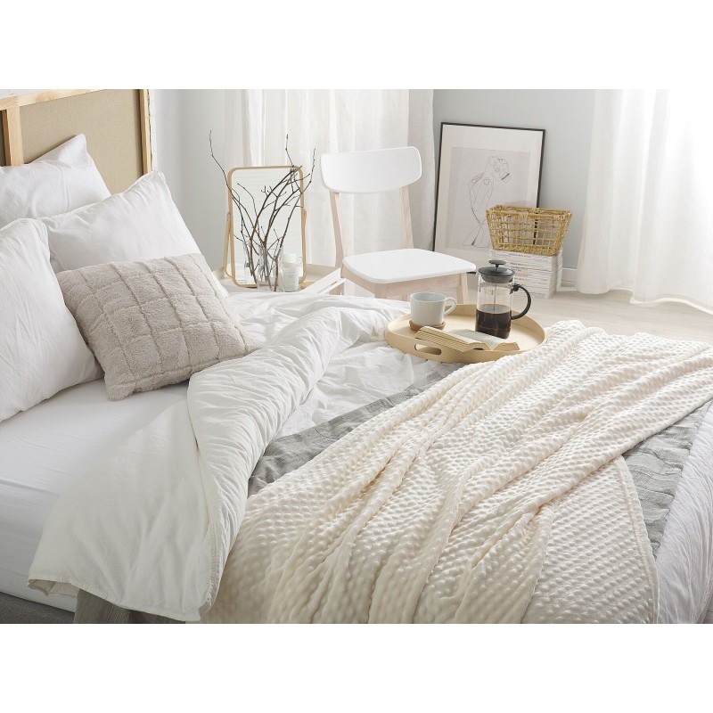 Koc SAMUR 150 x 200 cm Złamana biel