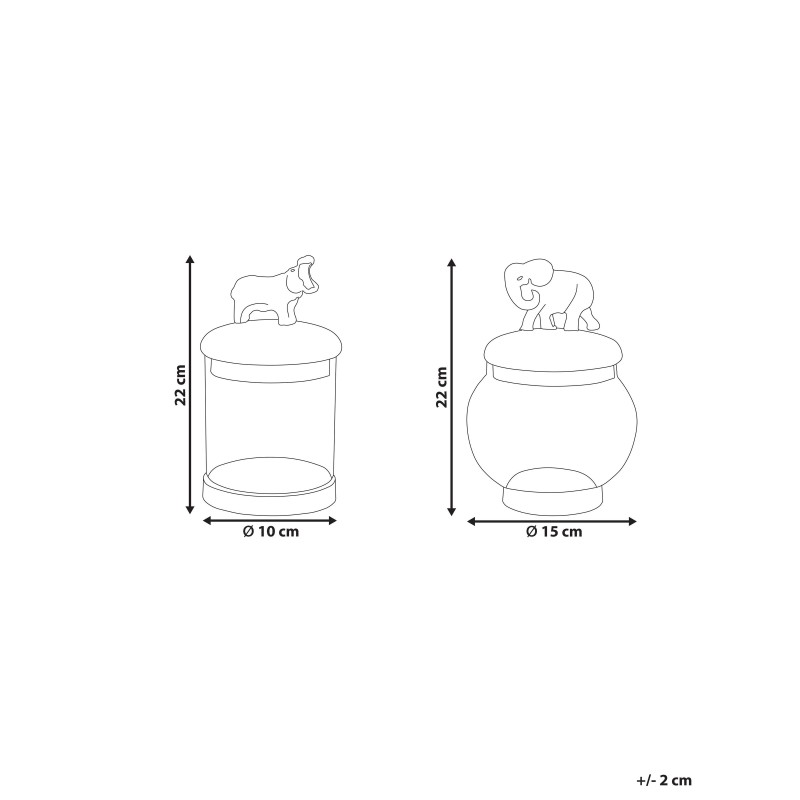 Zestaw 2 szkatułek na biżuterię LAKI Szkło Złoty