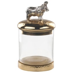 Zestaw 2 szkatułek na biżuterię LAKI Szkło Złoty