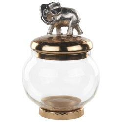 Zestaw 2 szkatułek na biżuterię LAKI Szkło Złoty