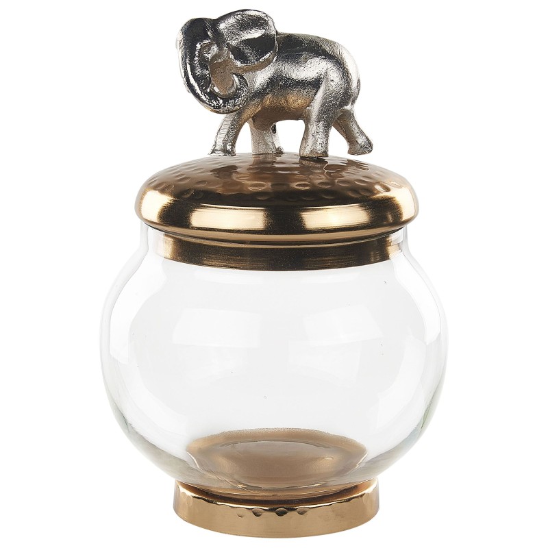 Zestaw 2 szkatułek na biżuterię LAKI Szkło Złoty