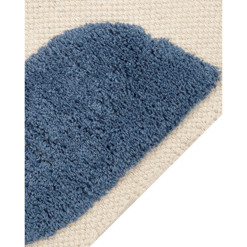 Dywan dziecięcy bawełniany motyw wieloryba 80 x 150 cm beżowo-niebieski SELAI