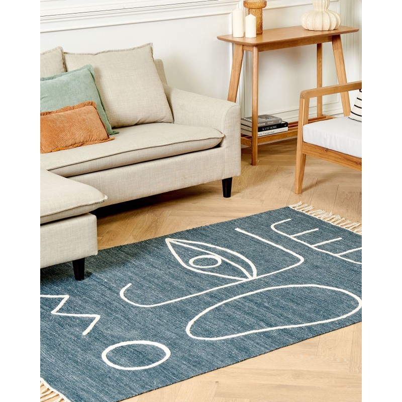 Dywan zewnętrzny 140 x 200 cm niebieski YAVU