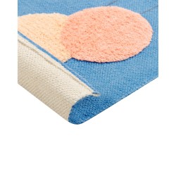 Dywan dziecięcy bawełniany motyw wieloryba 80 x 150 cm niebieski BALABANG