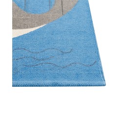 Dywan dziecięcy bawełniany motyw wieloryba 80 x 150 cm niebieski BALABANG