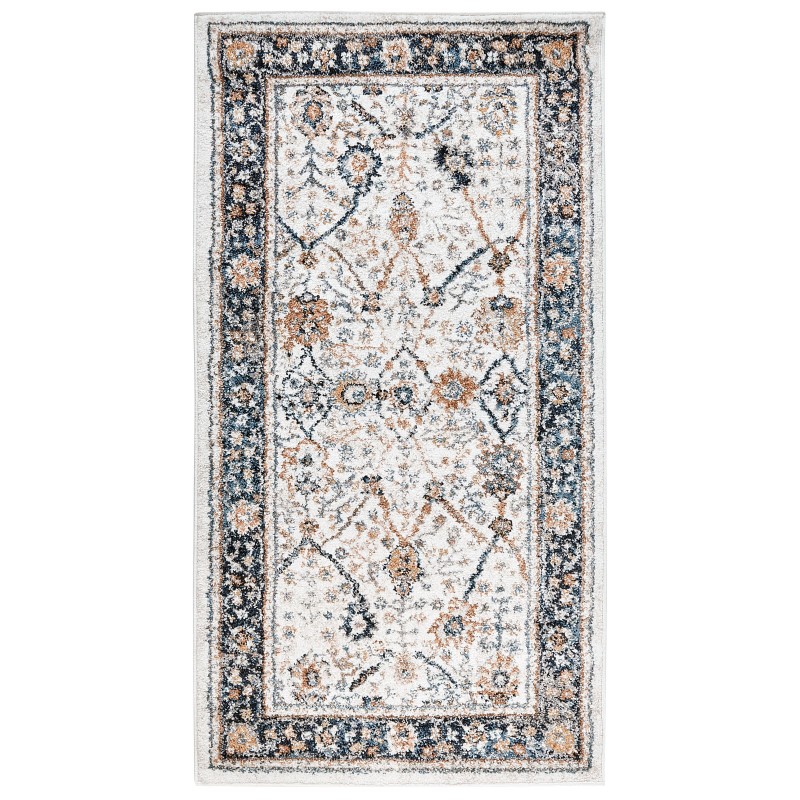 Dywan 80 x 150 cm beżowy z niebieskim ARATES