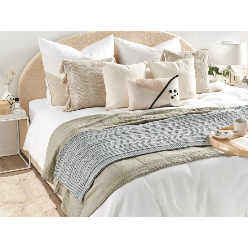 Koc ANAMUR Bawełna 110 x 180 cm Jasnoszary