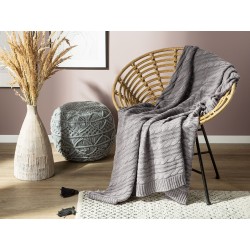 Koc ANAMUR Bawełna 110 x 180 cm Jasnoszary