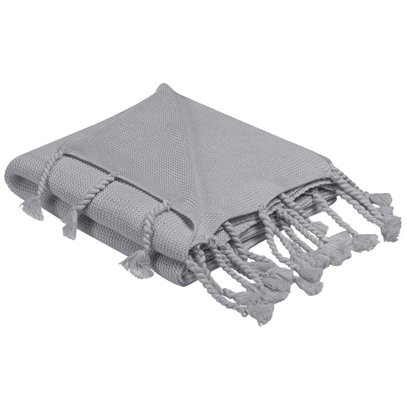 Koc NAZILLI Bawełna 125 x 150 cm Jasnoszary