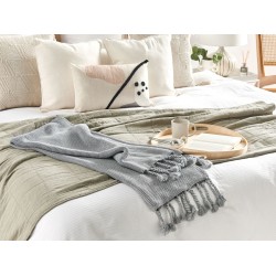 Koc NAZILLI Bawełna 125 x 150 cm Jasnoszary
