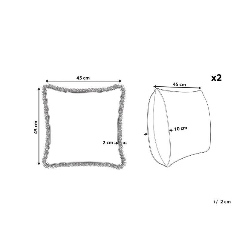 Zestaw 2 poduszek dekoracyjnych SATIVUS Bawełna 45 x 45 cm Pomarańczowy Wzór kwiatowy