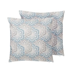 Zestaw 2 poduszek dekoracyjnych PRIMROSE 45 x 45 cm Błękitny Ikat