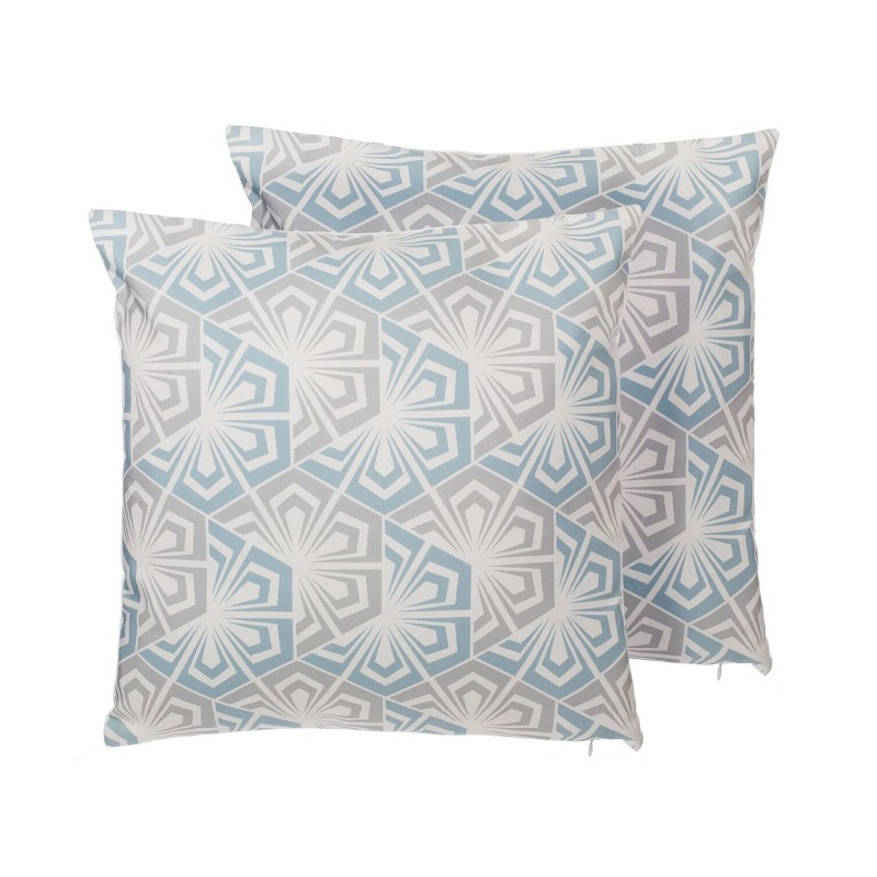 Zestaw 2 poduszek dekoracyjnych PRIMROSE 45 x 45 cm Błękitny Ikat