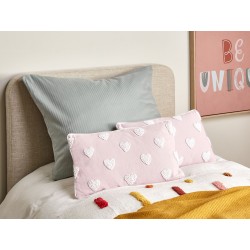Bawełniana poduszka dekoracyjna w serca 30 x 50 cm różowa GAZANIA