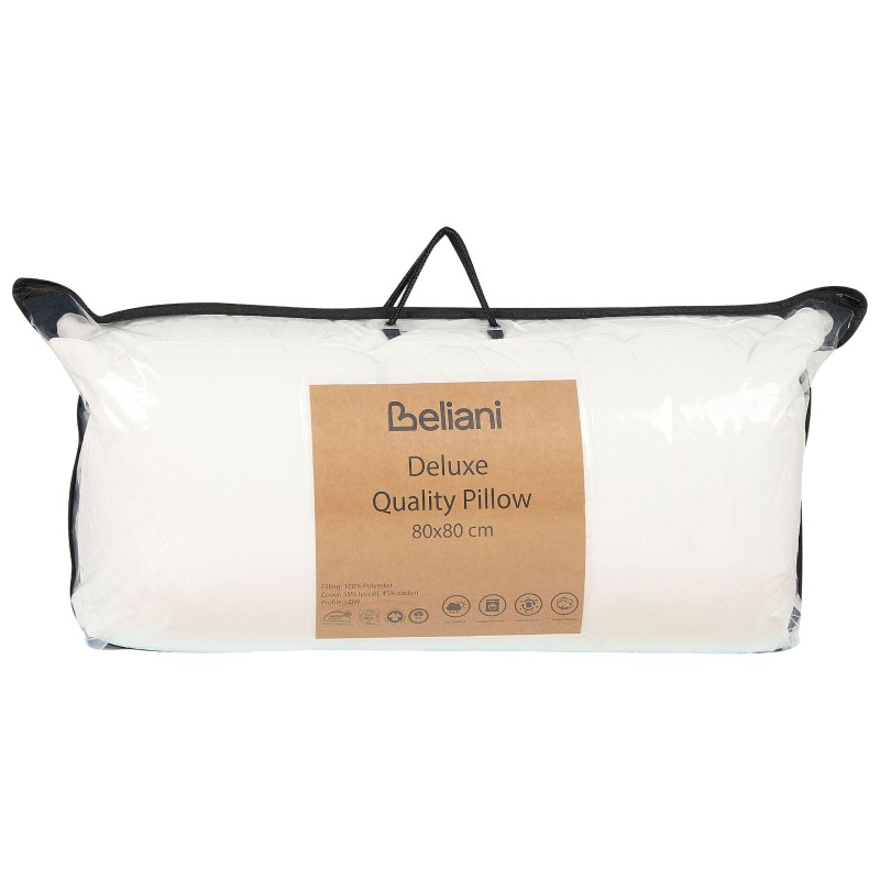 Zestaw 2 poduszek TRIGLAV Niska Poliester 80 x 80 cm Biały